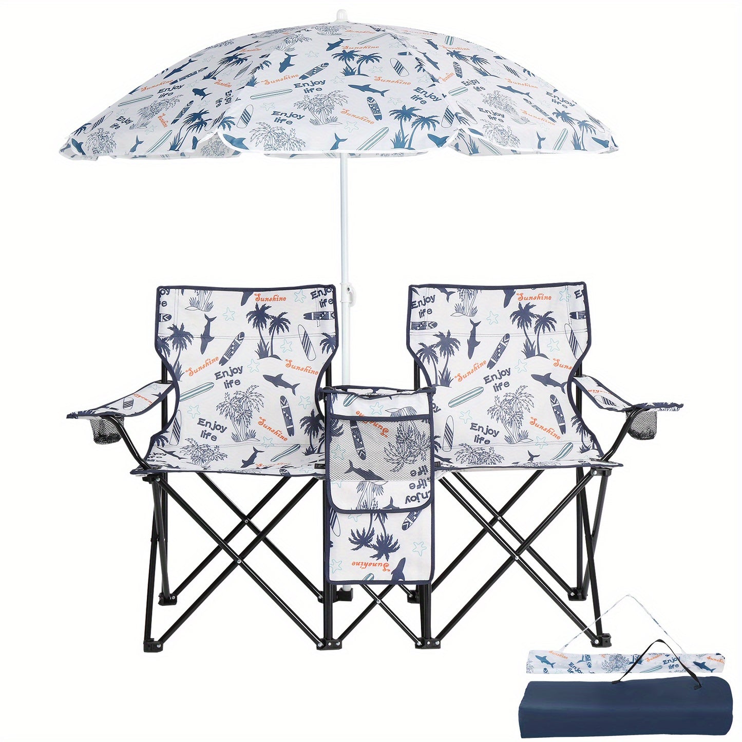 LEADZM Fishing Chair With Umbrella For Outdoor Patio - Arthur's Wellness Emporium