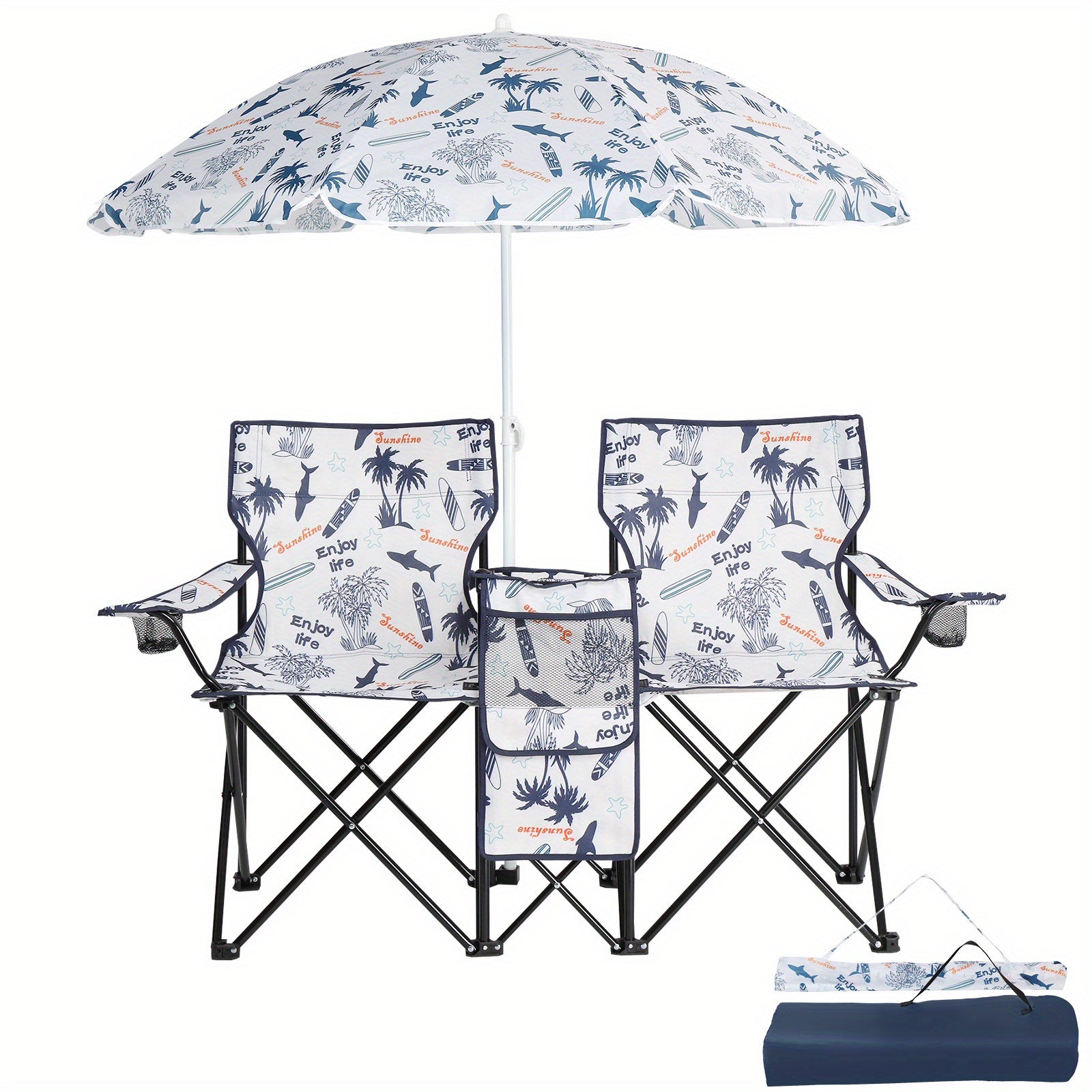 LEADZM Outdoor Fishing Chair With Umbrella For Patio - Arthur's Wellness Emporium