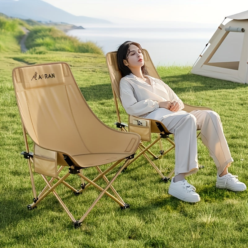 Aoran Folding Moon Chair High Back Outdoor Iron Alloy - Arthur's Wellness Emporium