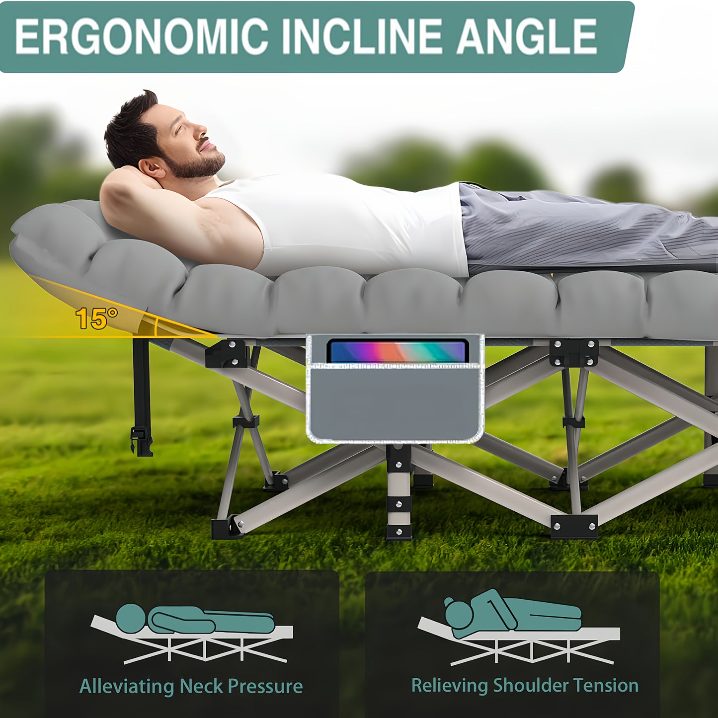 DEYUI Folding Bed With Mattress For Camping And Guests - Arthur's Wellness Emporium