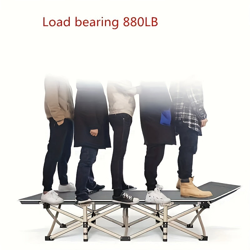 Stainless Steel Outdoor Folding Bed Camping Cot Heavy Duty 400Kg - Arthur's Wellness Emporium