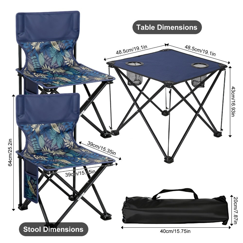 Portable Folding Camping Table And Chairs Set For Outdoor Use - Arthur's Wellness Emporium