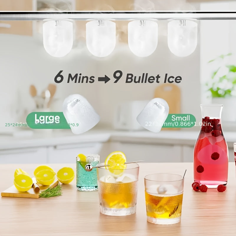 BAYANY Countertop Ice Maker With Bullet Shaped Cubes 26 Pounds