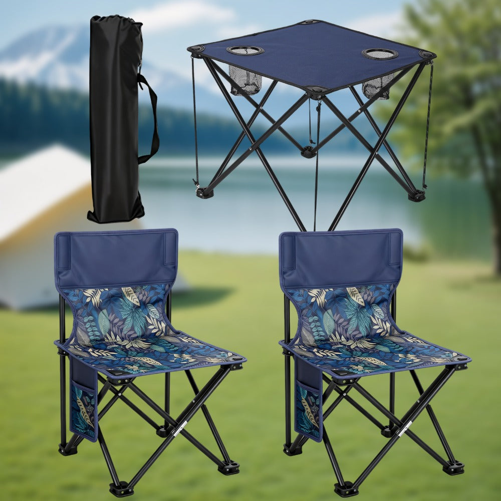Portable Folding Camping Table And Chairs Set For Outdoor Use - Arthur's Wellness Emporium