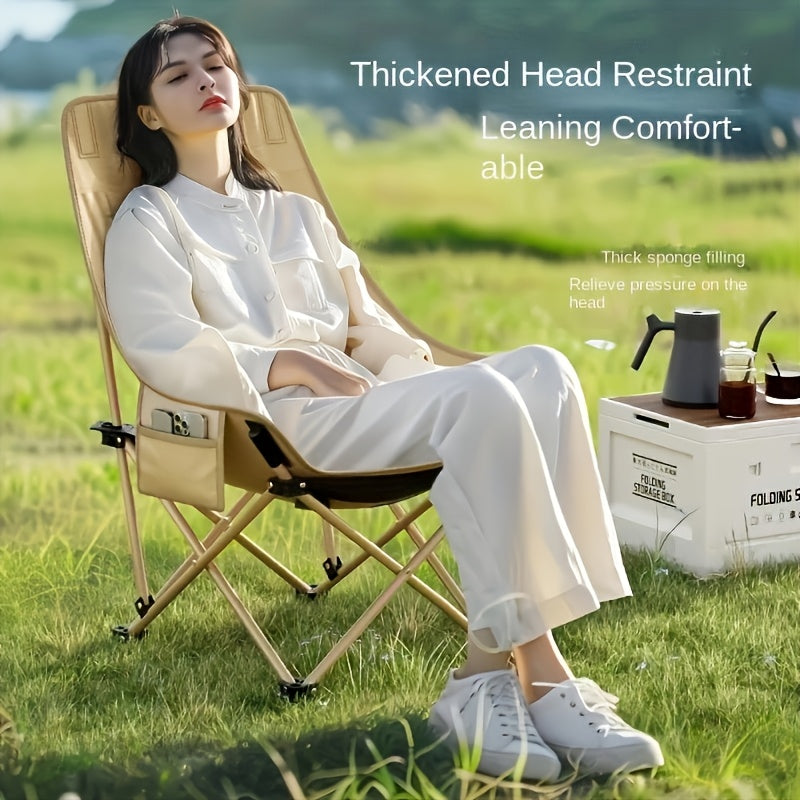 Aoran Folding Moon Chair High Back Outdoor Iron Alloy - Arthur's Wellness Emporium