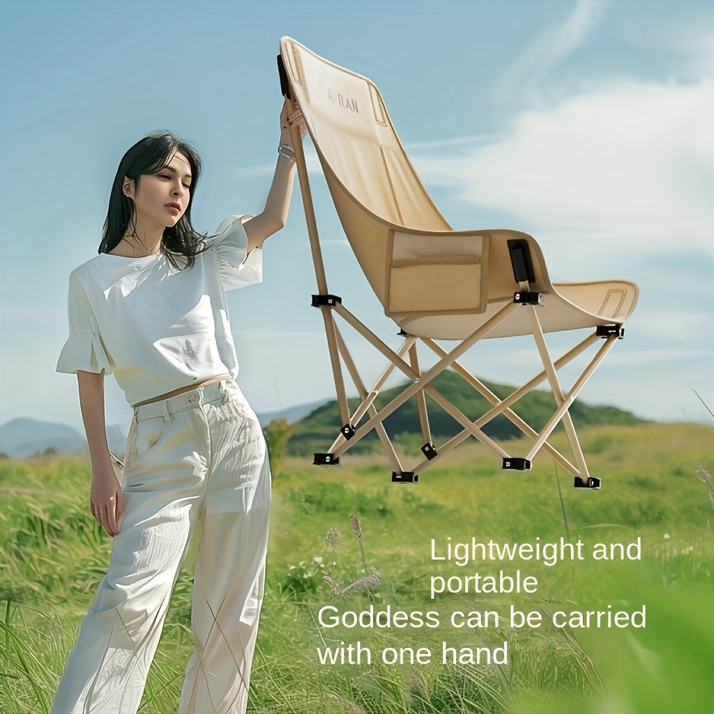 Aoran Folding Moon Chair High Back Outdoor Iron Alloy - Arthur's Wellness Emporium
