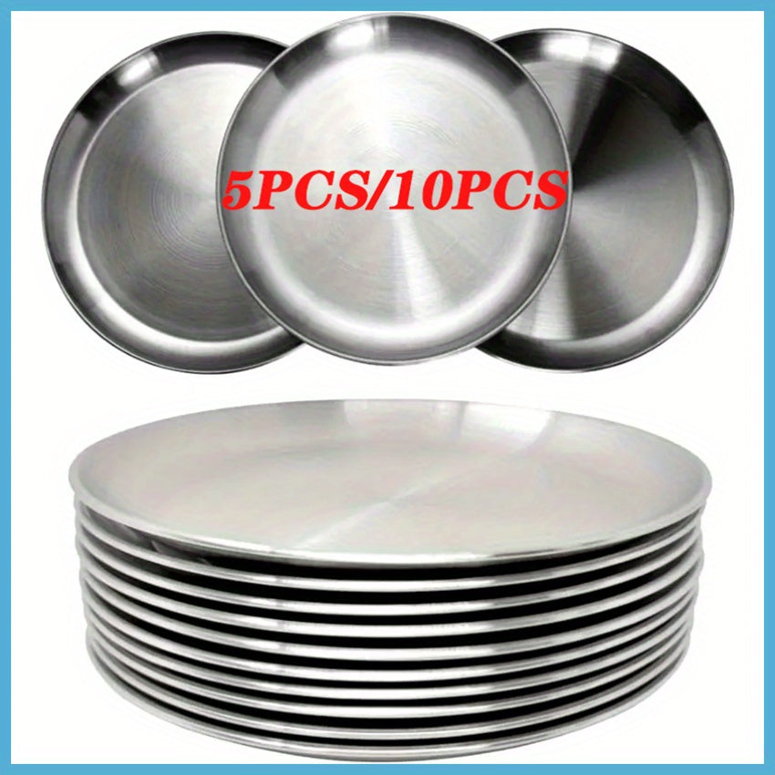 Stainless Steel Plates 10 Pieces Durable Dishwasher Safe - Arthur's Wellness Emporium