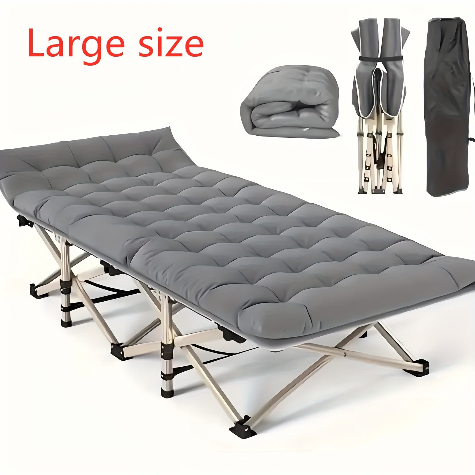 Stainless Steel Outdoor Folding Bed Camping Cot Heavy Duty 400Kg - Arthur's Wellness Emporium