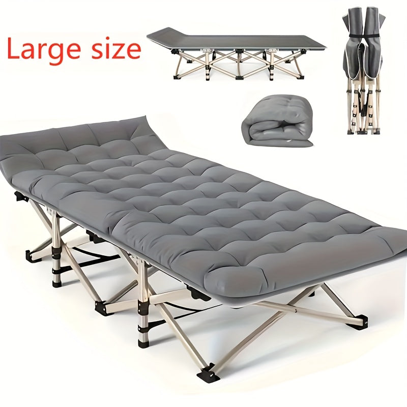 Stainless Steel Outdoor Folding Bed Camping Cot Heavy Duty 400Kg - Arthur's Wellness Emporium