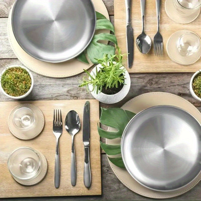 Stainless Steel Plates 10 Pieces Durable Dishwasher Safe - Arthur's Wellness Emporium