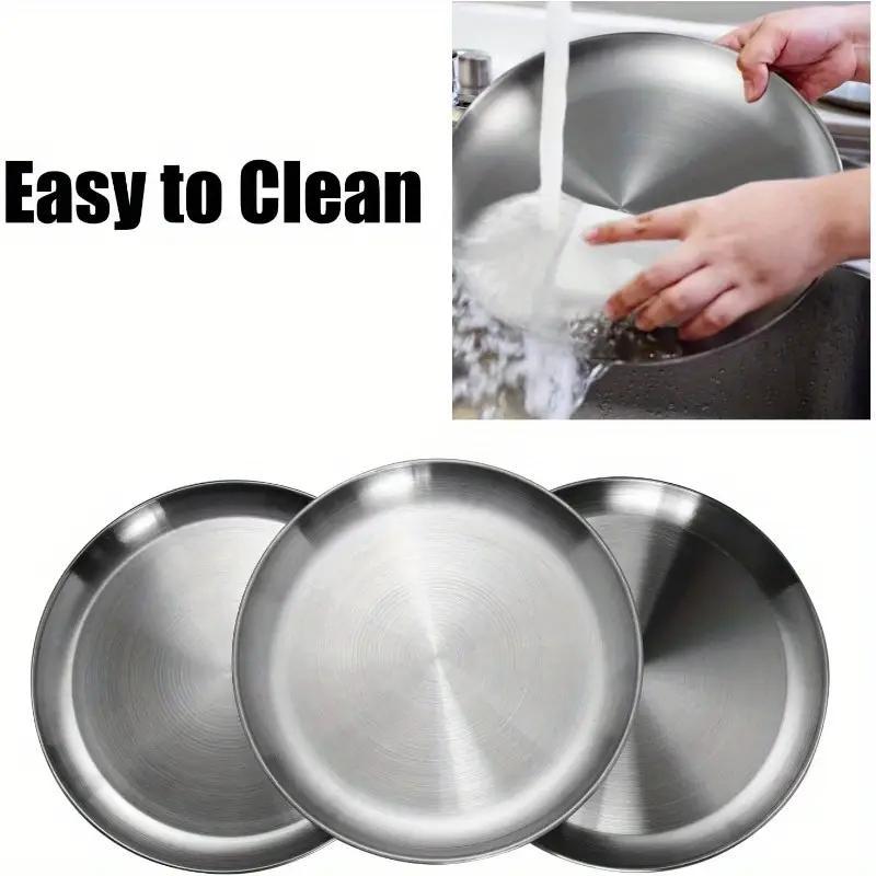 Stainless Steel Plates 10 Pieces Durable Dishwasher Safe - Arthur's Wellness Emporium