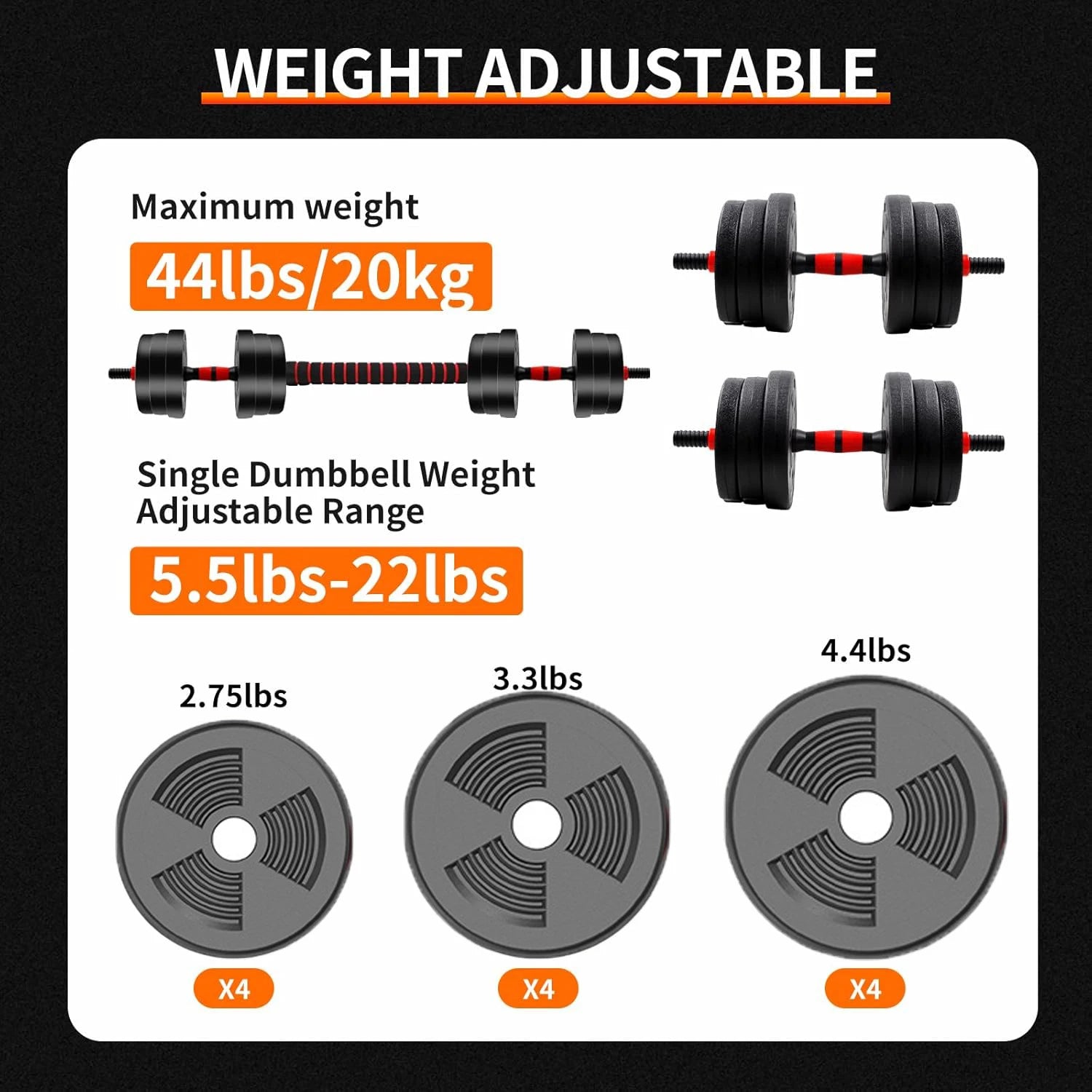 Adjustable Dumbbell To Barbell Set With Anti Slip Grip - Arthur's Wellness Emporium