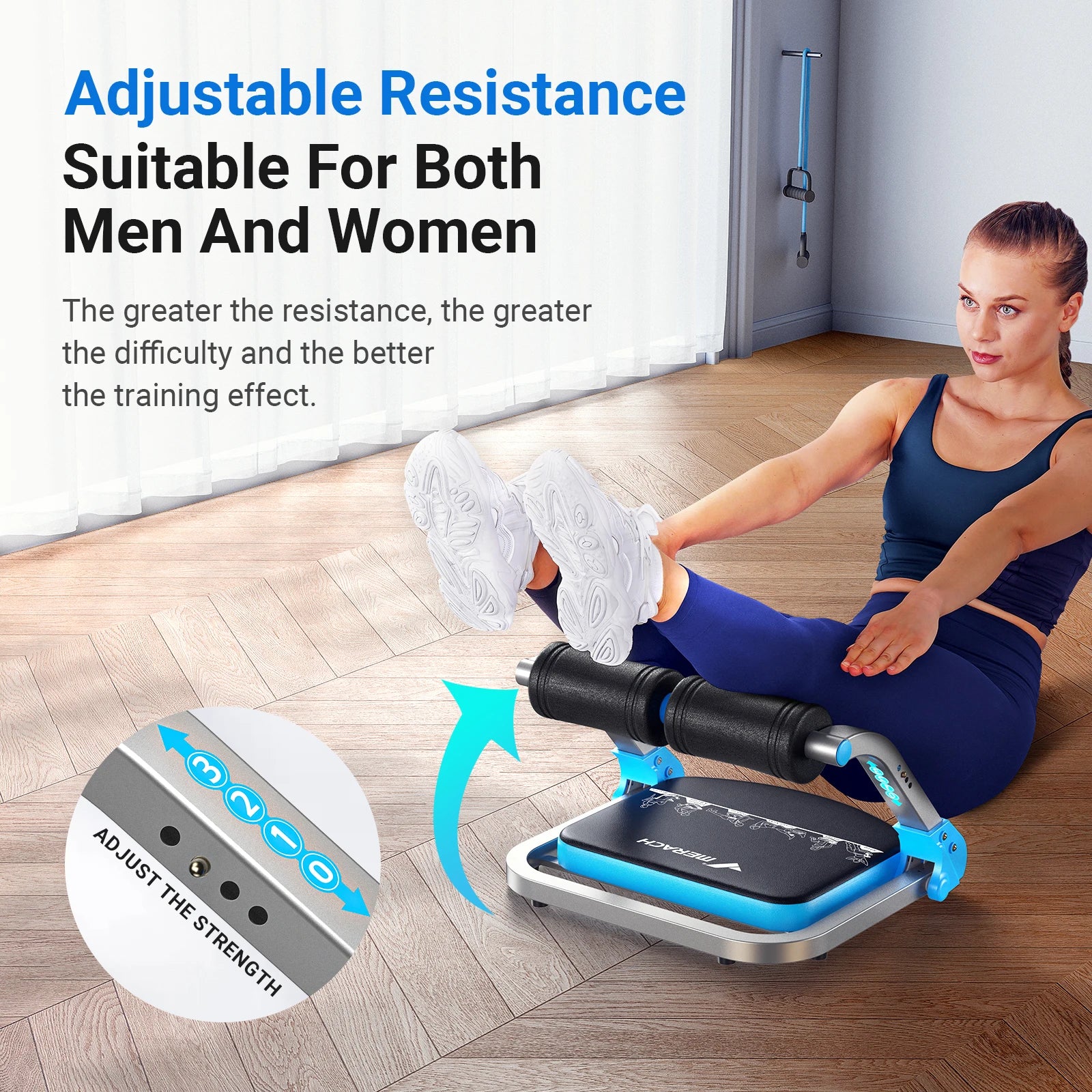 Merach Ab Machine Stomach Workout 3 Adjustable Resistance - Arthur's Wellness Emporium