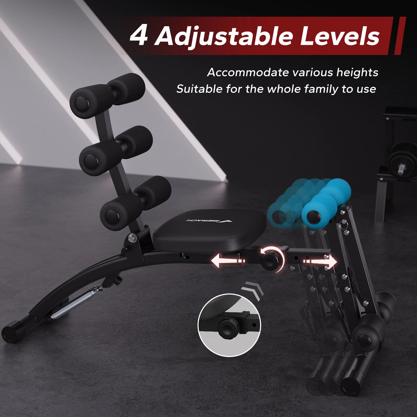 MERACH Ab Machine Multifunctional Adjustable Ab Trainer For Home Gym - Arthur's Wellness Emporium