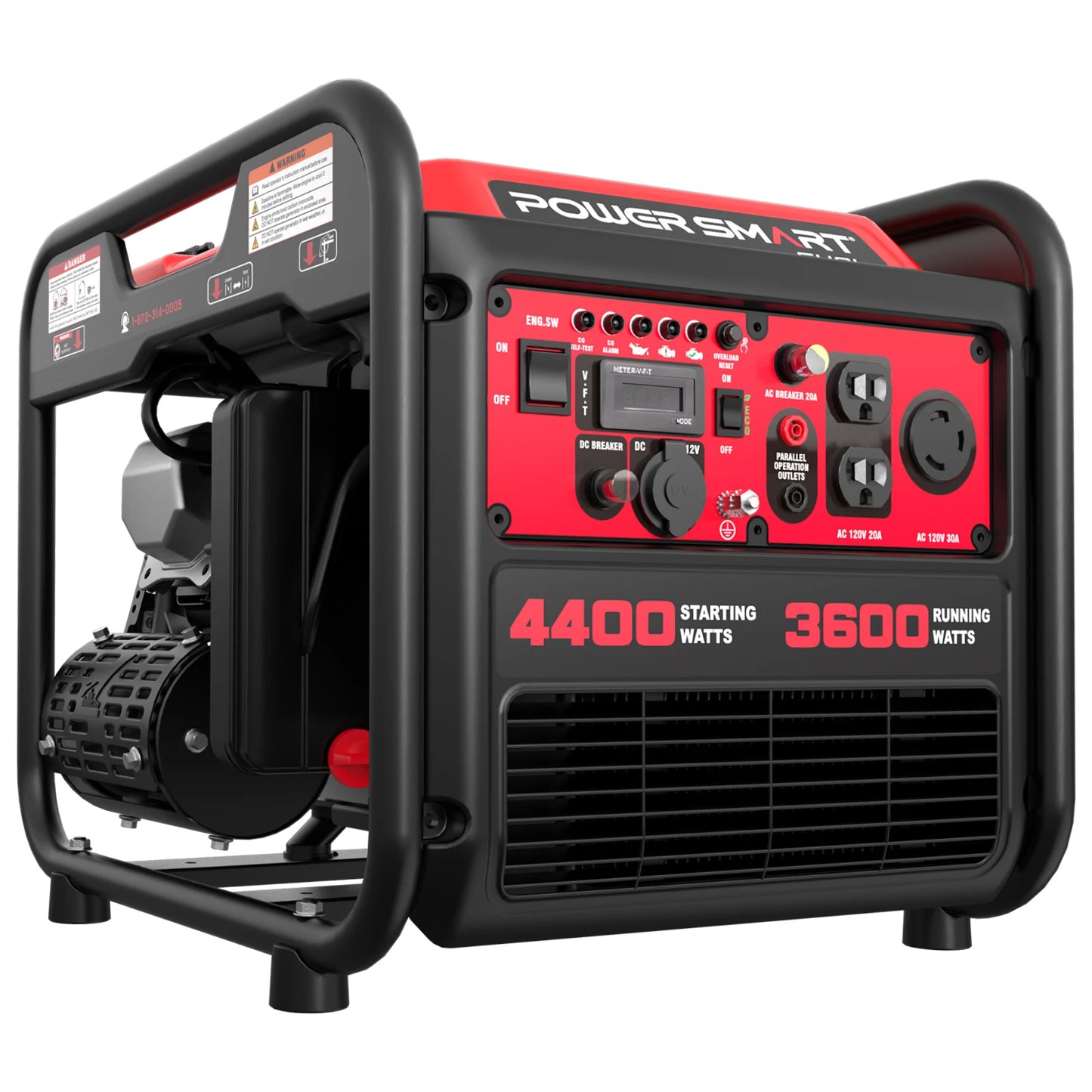 POWERSMARTE Open Frame Inverter Generator 3600W Petrol Portable Backup - Arthur's Wellness Emporium