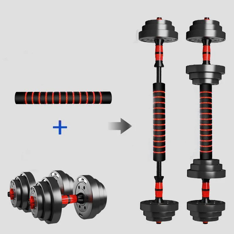 Adjustable Dumbbell To Barbell Set With Anti Slip Grip - Arthur's Wellness Emporium