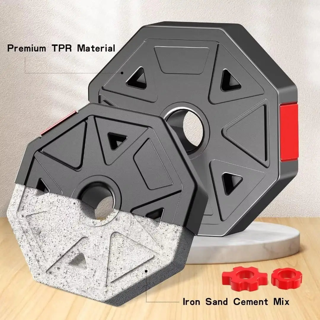 Adjustable Dumbbell Barbell Fitness Set 44lb Anti Slip Grip - Arthur's Wellness Emporium