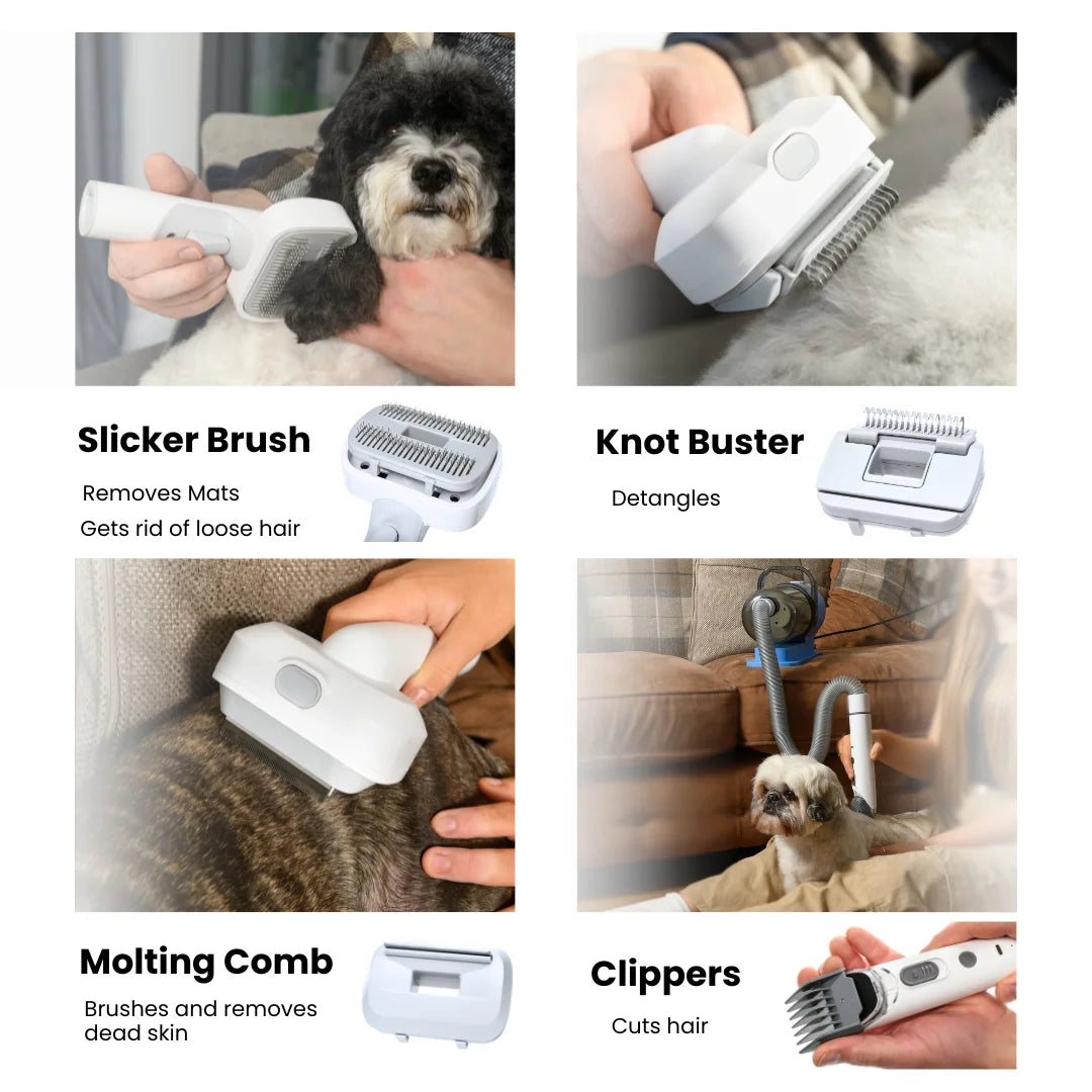 Grooming Kit For Dogs And Cats With Vacuum Includes Brushes - Arthur's Wellness Emporium