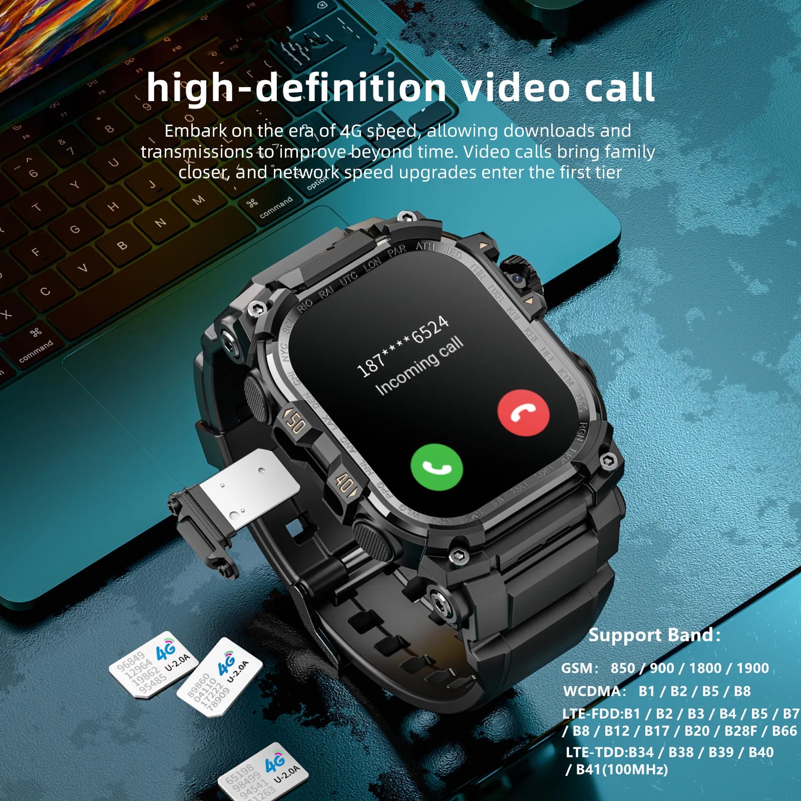 LOKMAT APPLLP 7 MAX Android Smartwatch Rotating Camera With 4G Amoled Display - Arthur's Wellness Emporium