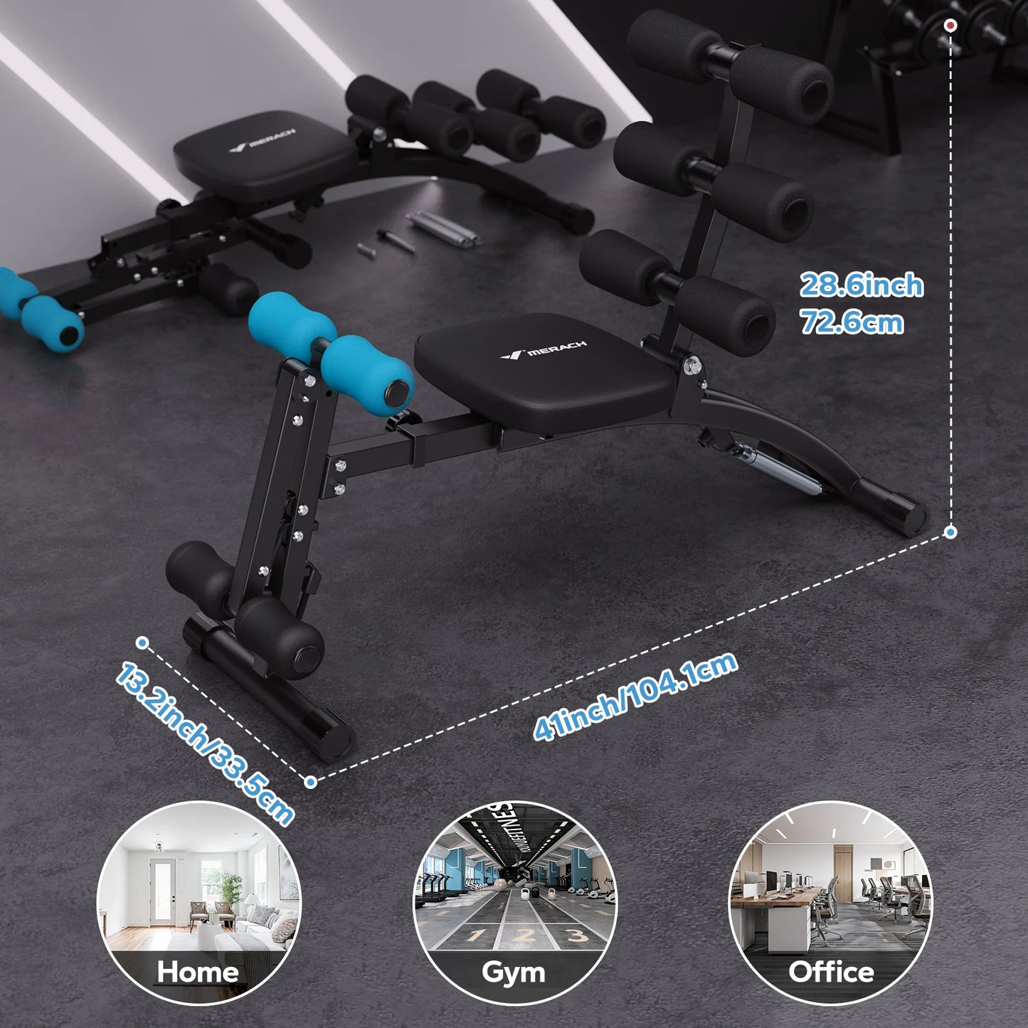 MERACH Ab Machine Multifunctional Adjustable Ab Trainer For Home Gym - Arthur's Wellness Emporium