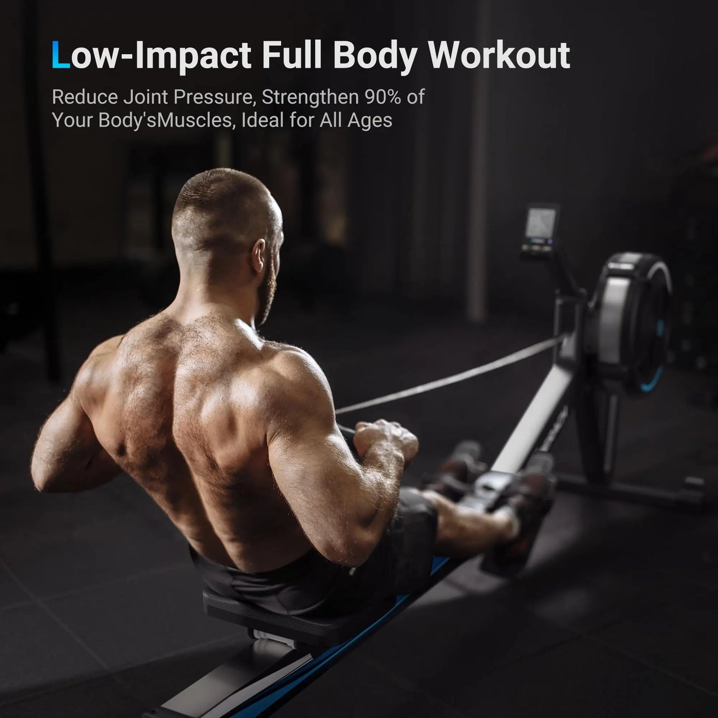 MERACH Air Resistance Rowing Machine With Comfort Seat