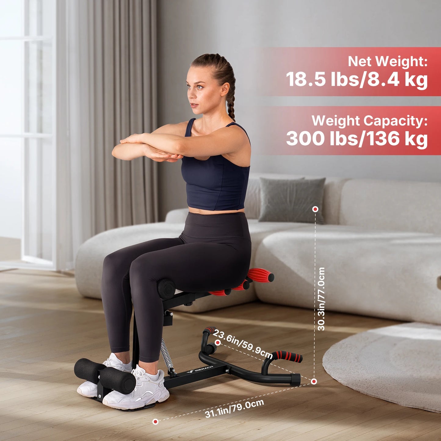 MERACH Deep Squat Machine Glutes Trainer Core And Legs