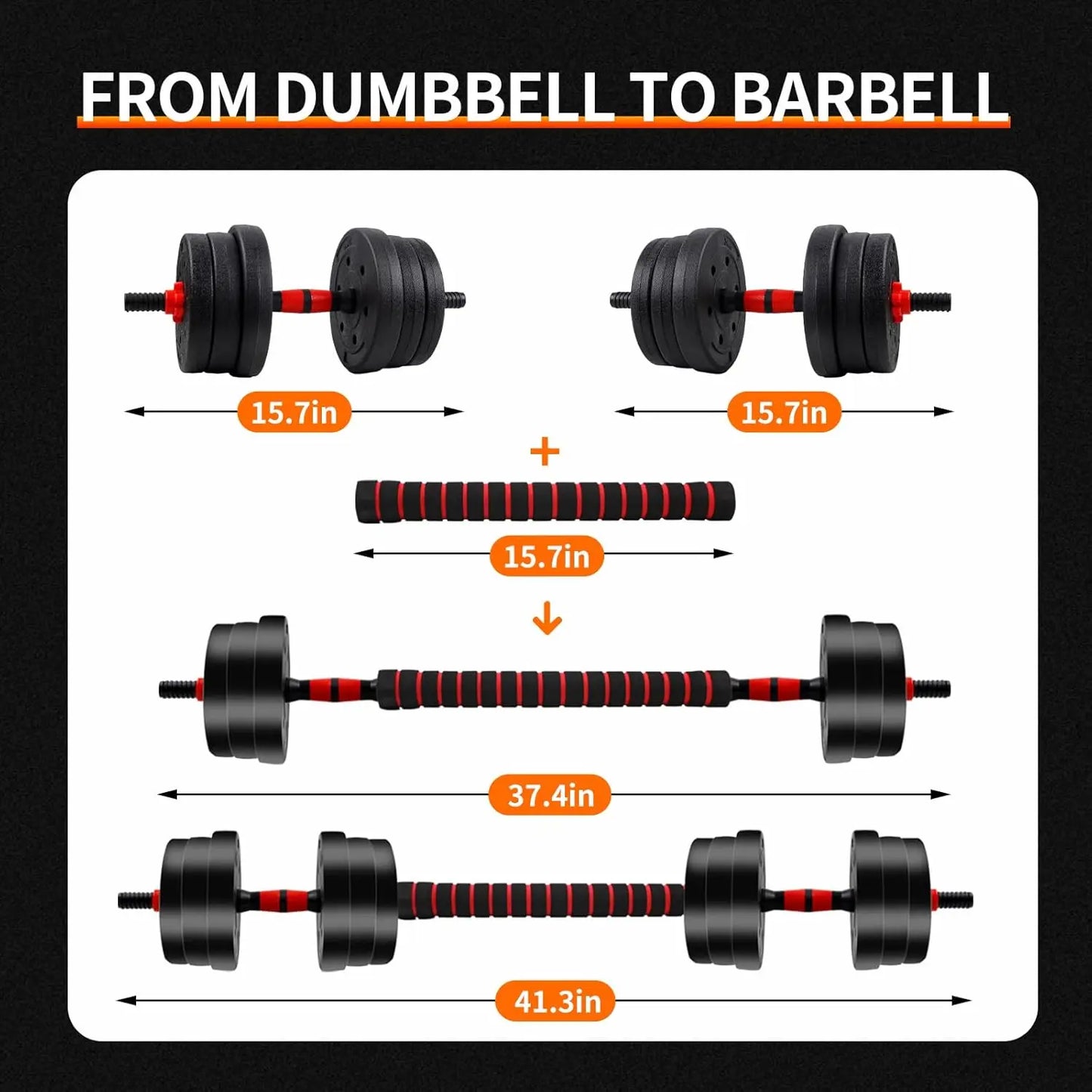 Adjustable Dumbbell To Barbell Set With Anti Slip Grip - Arthur's Wellness Emporium