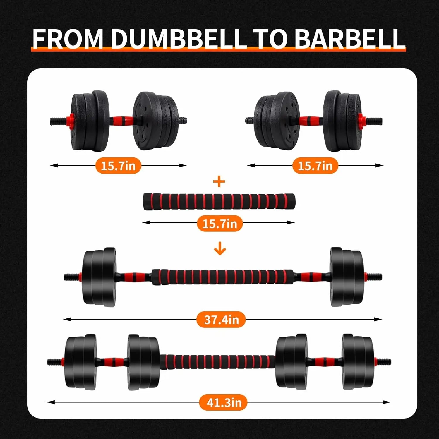 Adjustable Dumbbell To Barbell Set With Anti Slip Grip - Arthur's Wellness Emporium
