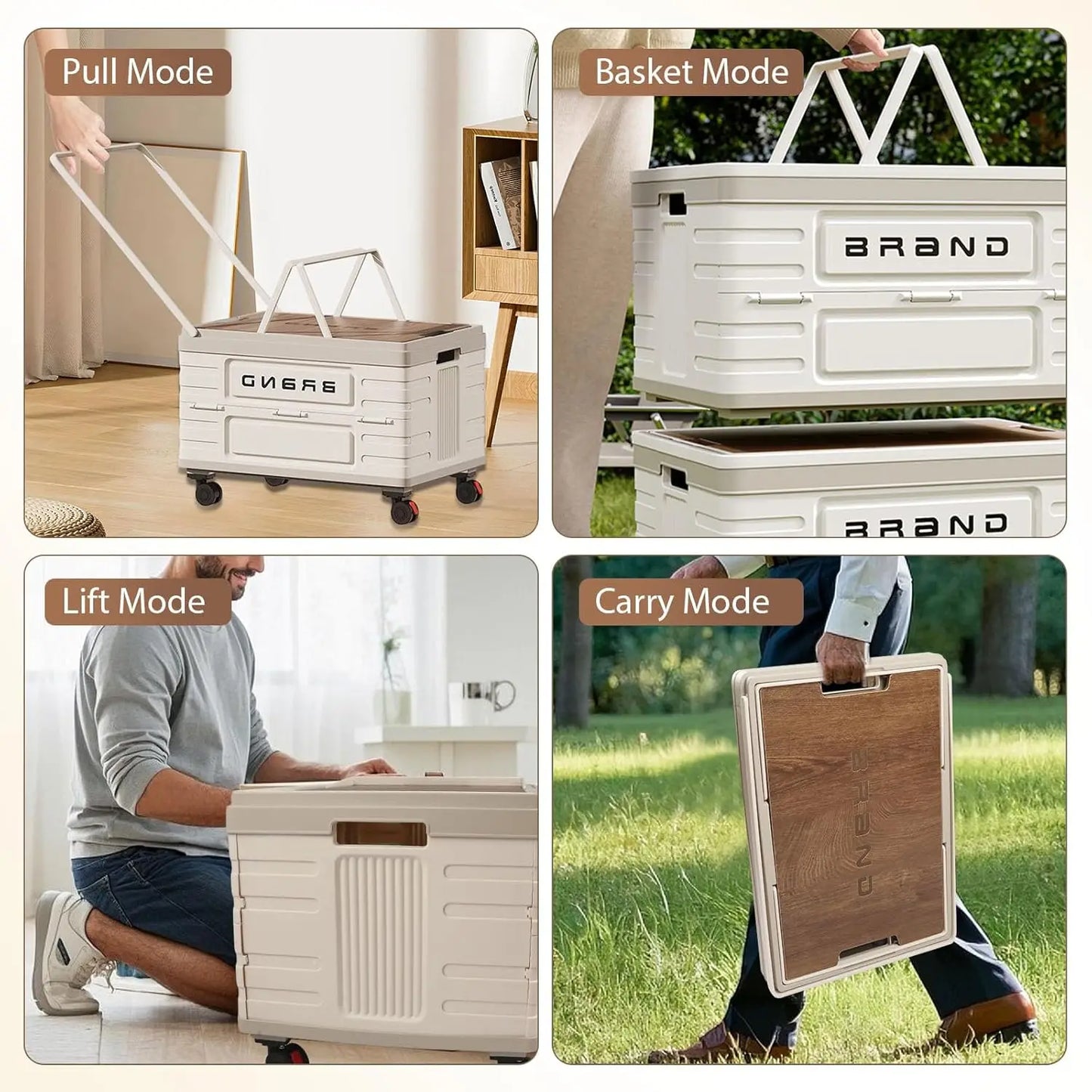 360 Rotating Foldable Storage Cart Heavy Duty Organizer Silent Wheels - Arthur's Wellness Emporium