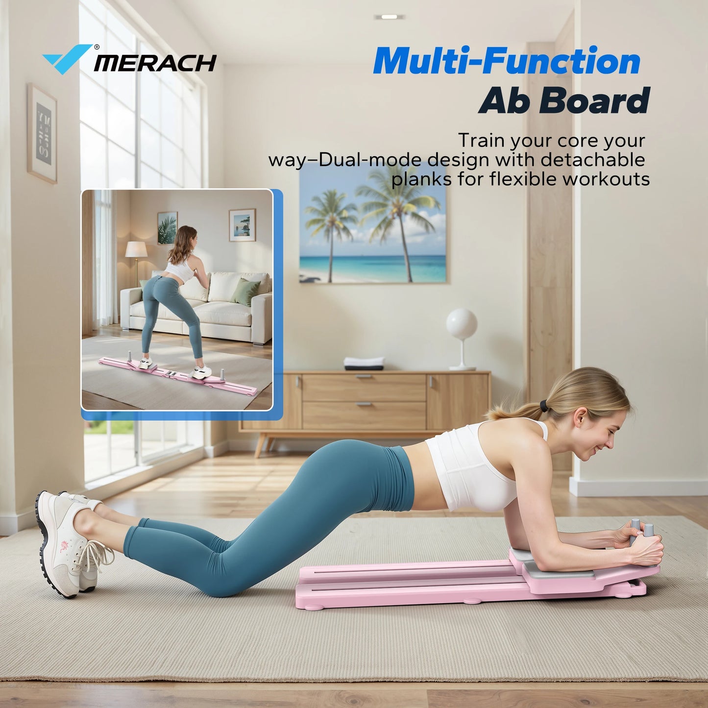 MERACH Pilates Board Abdominal Trainer With Detachable Anti Slip Design - Arthur's Wellness Emporium