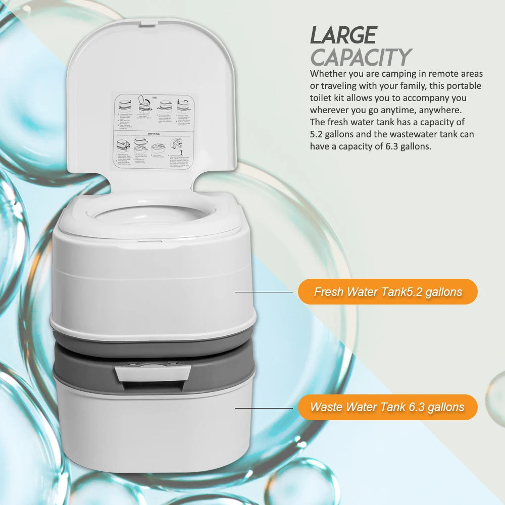 Portable Camping Toilet With Storage And Leak Proof Design - Arthur's Wellness Emporium