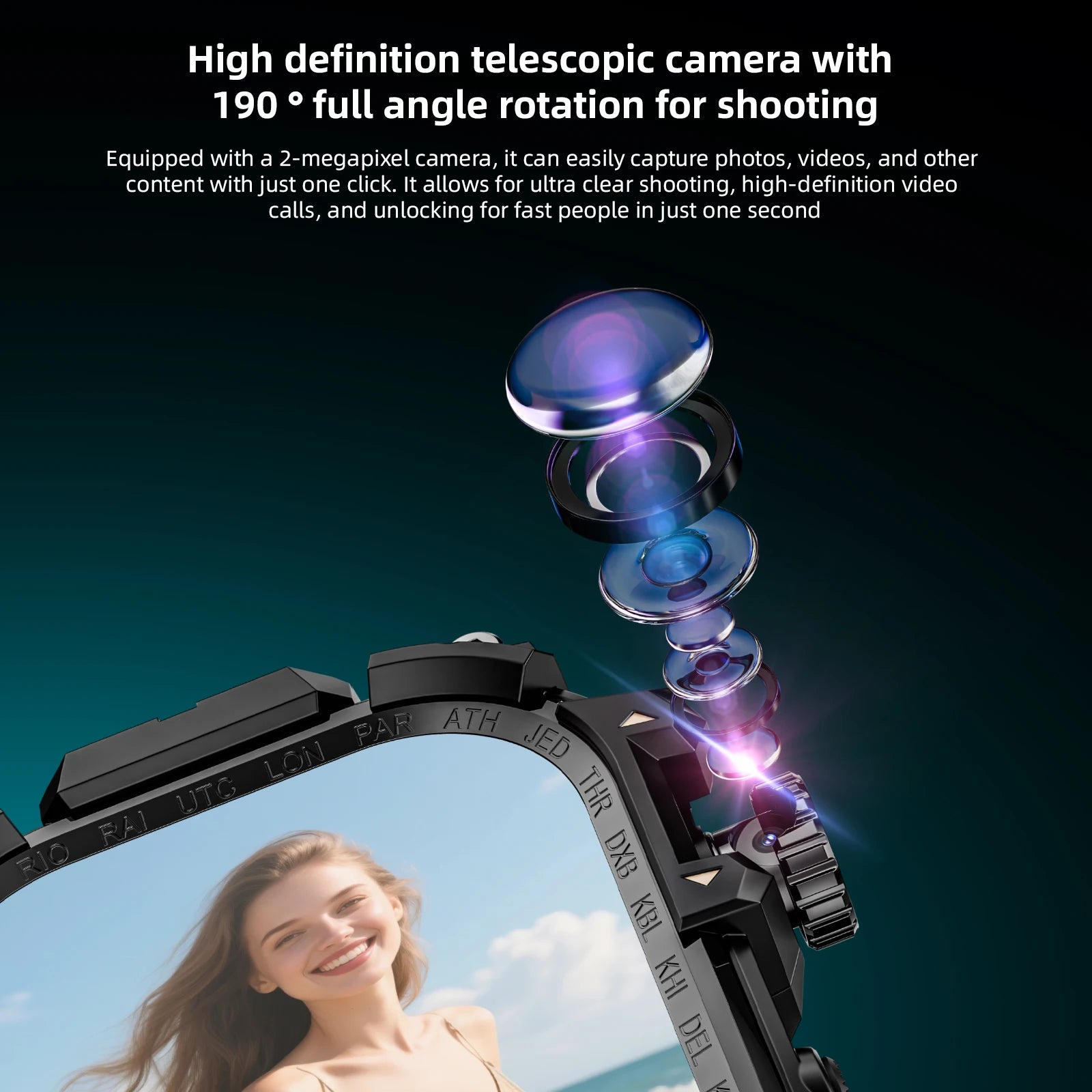 LOKMAT APPLLP 7 MAX Android Smartwatch Rotating Camera With 4G Amoled Display - Arthur's Wellness Emporium