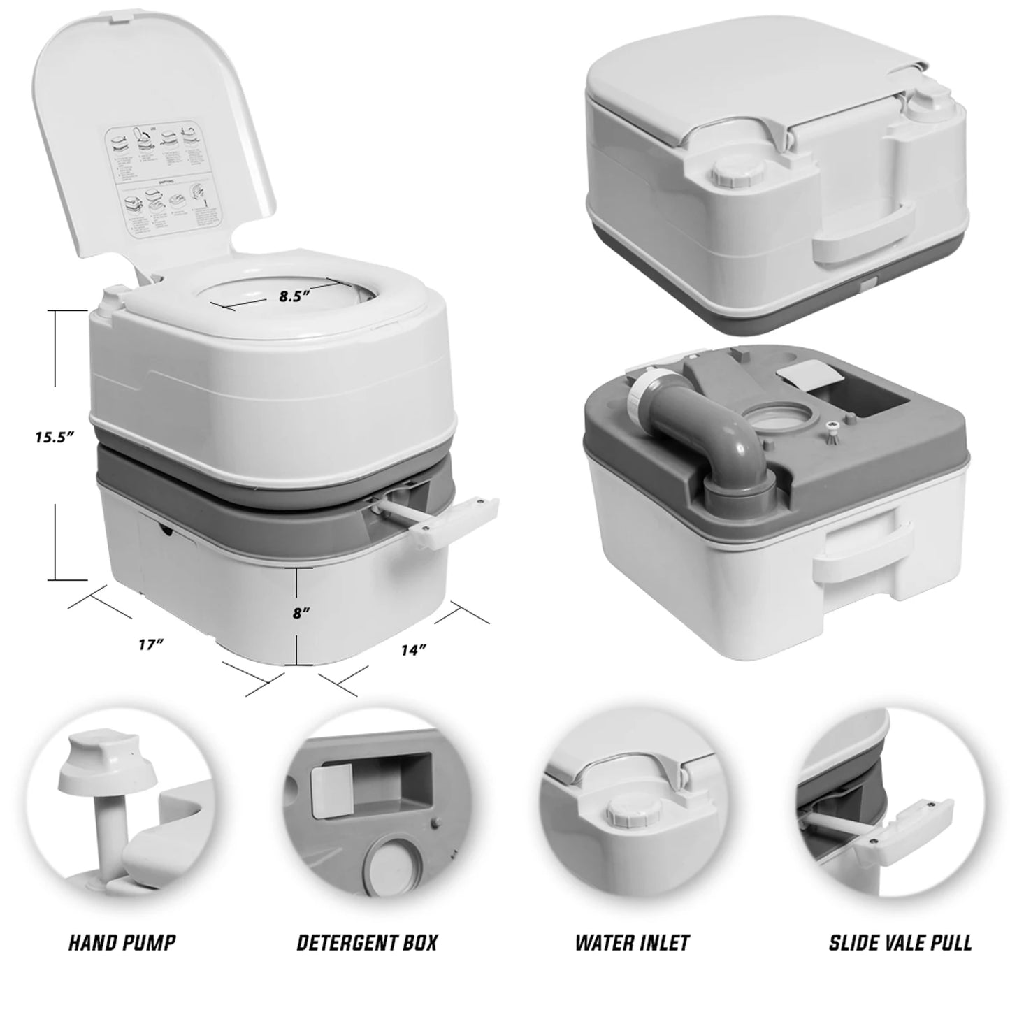 Portable Camping Toilet With Storage And Leak Proof Design - Arthur's Wellness Emporium