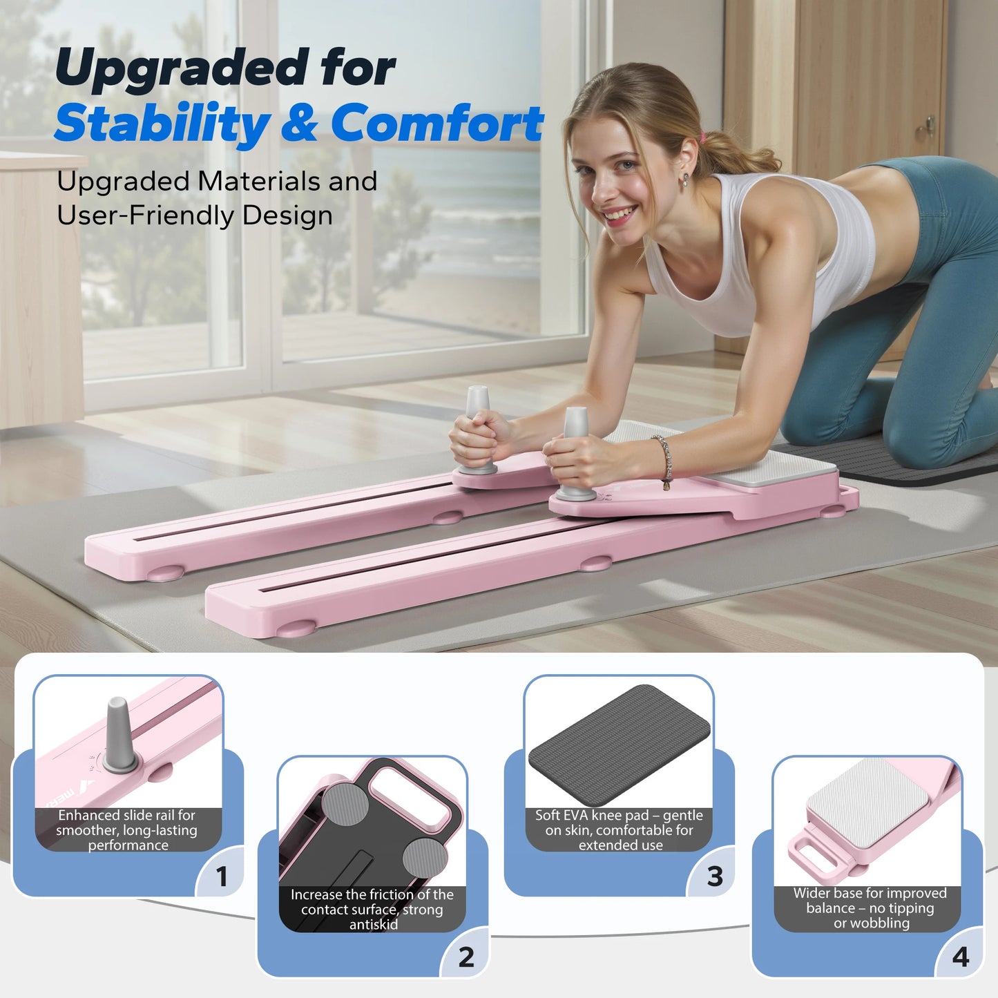 MERACH Pilates Board Abdominal Trainer With Detachable Anti Slip Design - Arthur's Wellness Emporium
