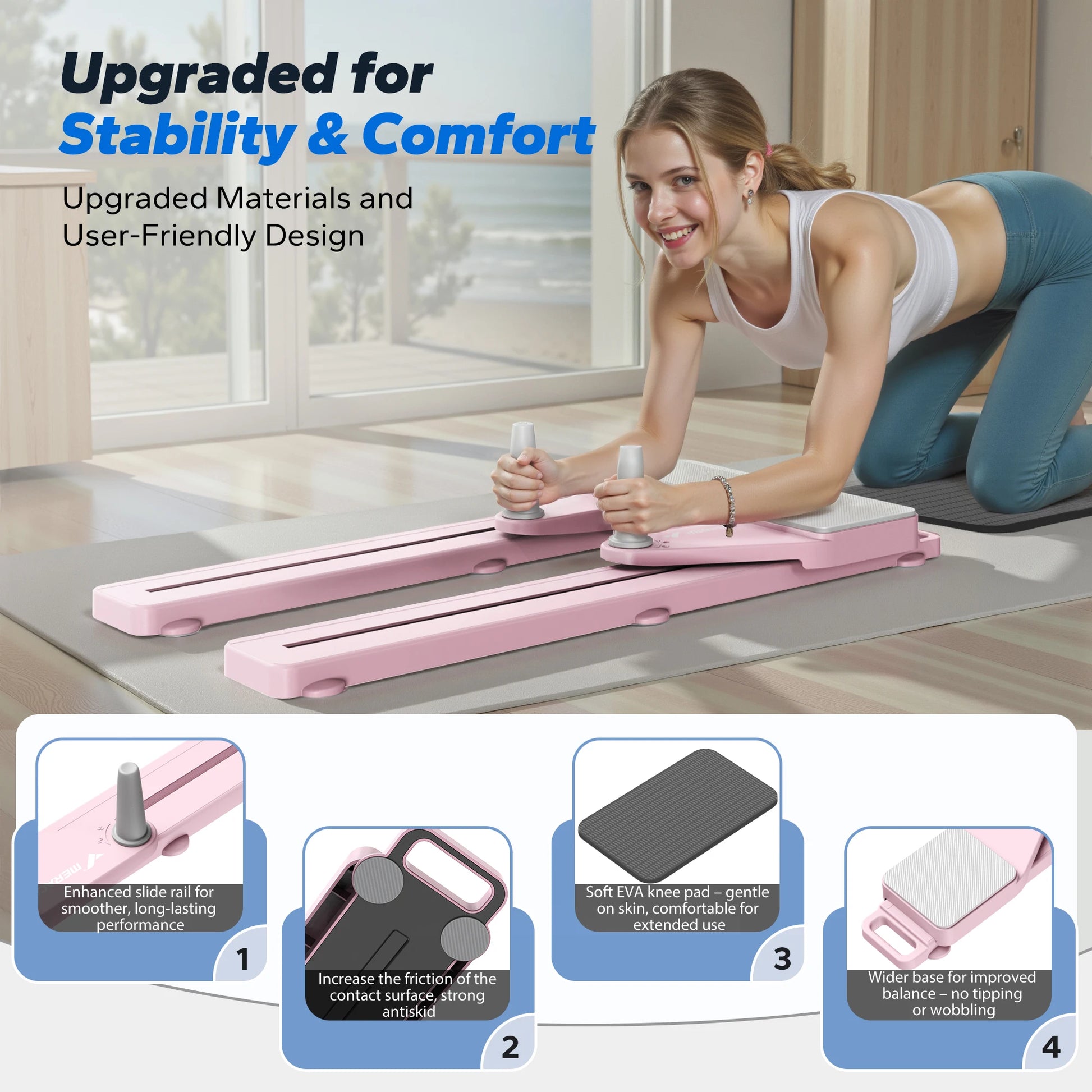 MERACH Pilates Board Abdominal Trainer With Detachable Anti Slip Design - Arthur's Wellness Emporium