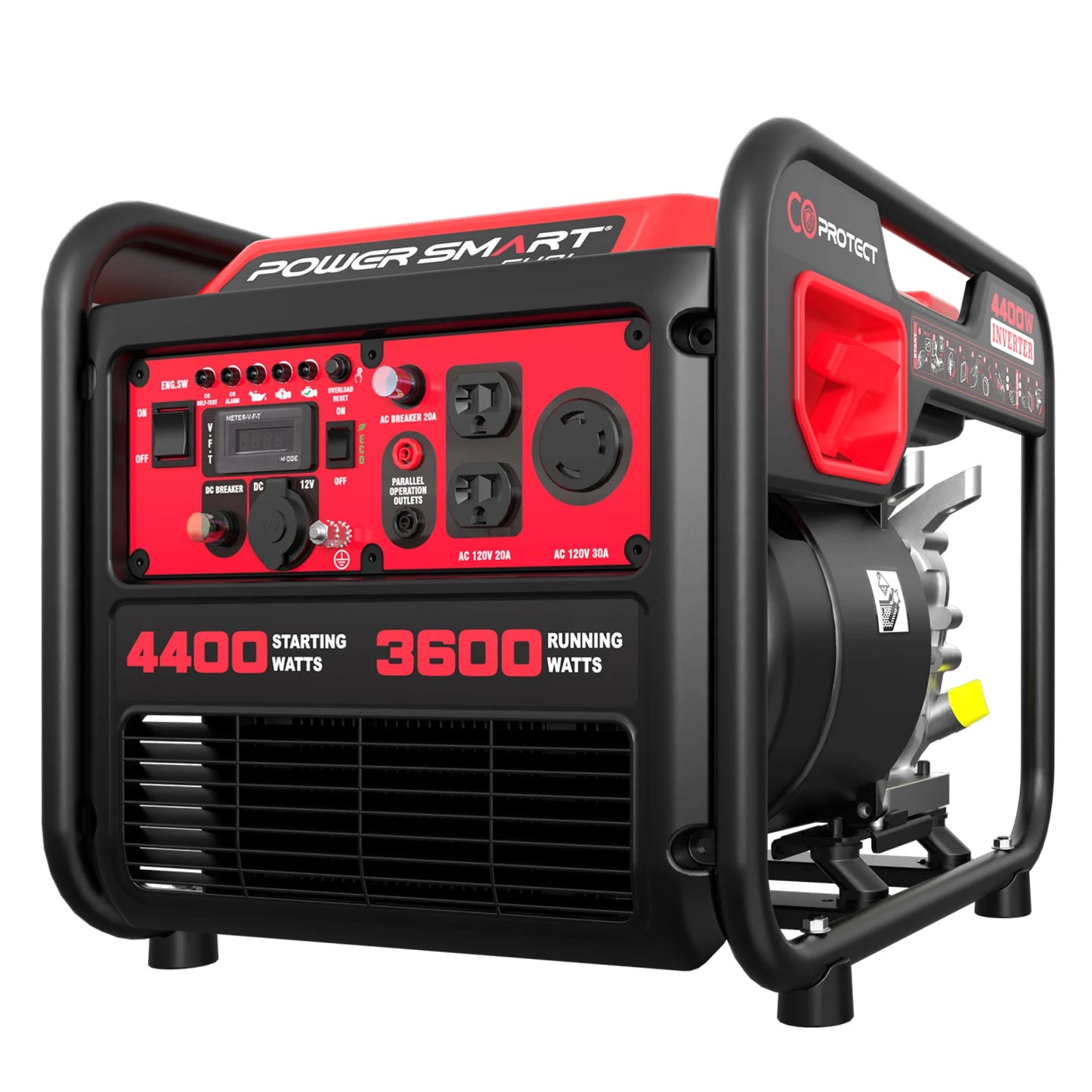 POWERSMARTE Open Frame Inverter Generator 3600W Petrol Portable Backup - Arthur's Wellness Emporium