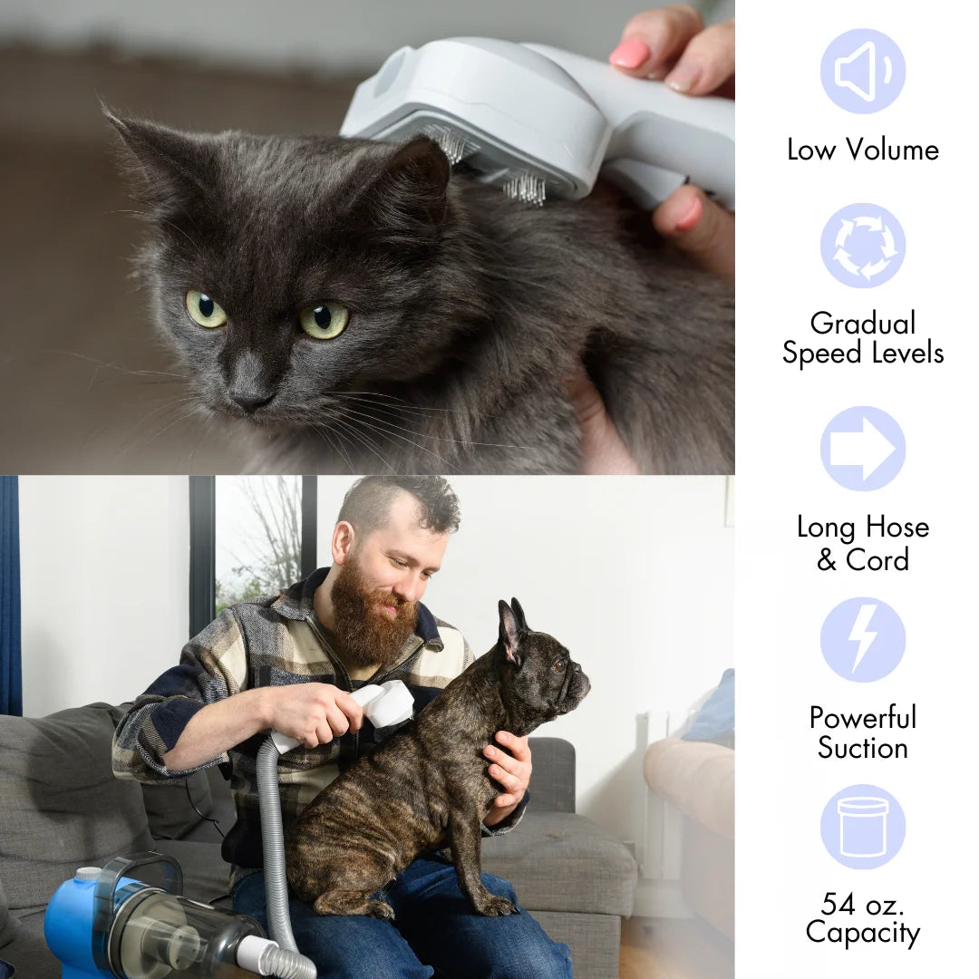 Grooming Kit For Dogs And Cats With Vacuum Includes Brushes - Arthur's Wellness Emporium