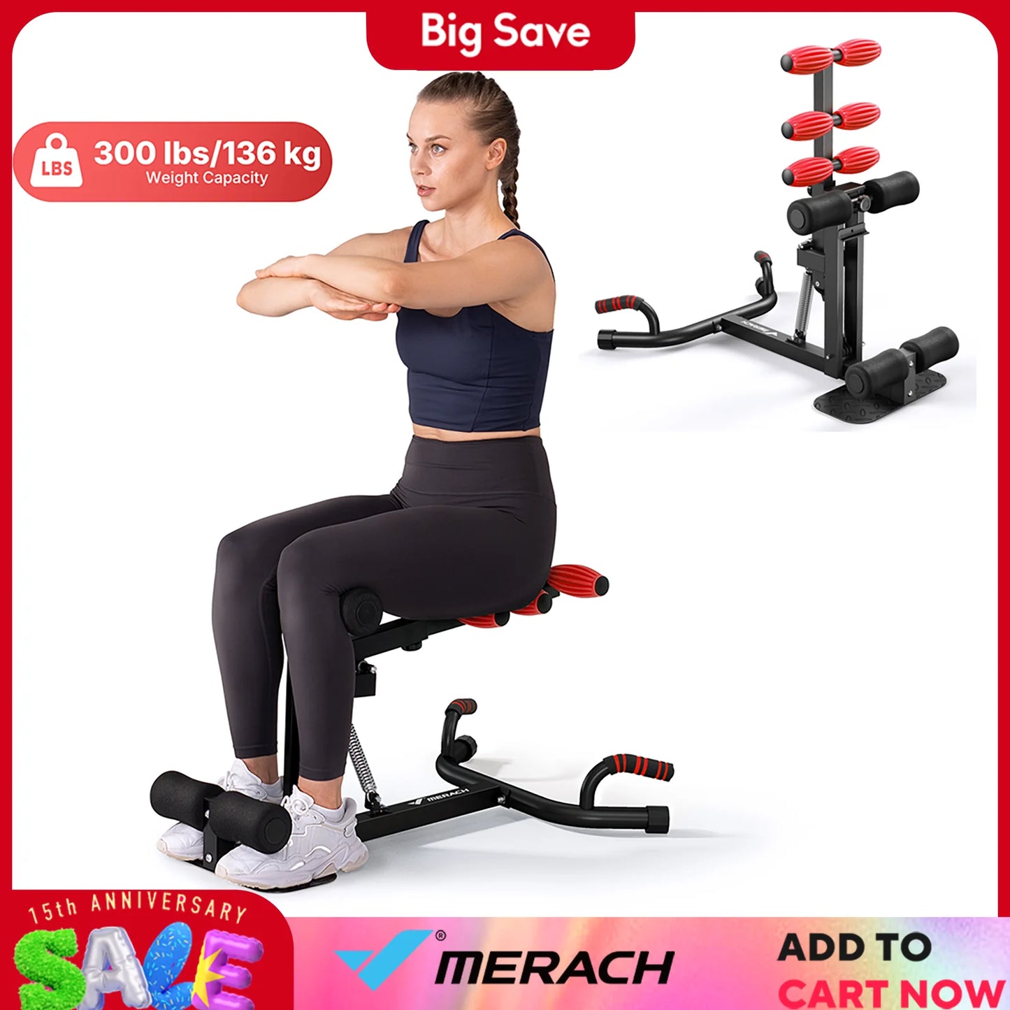 MERACH Deep Squat Machine Glutes Trainer Core And Legs