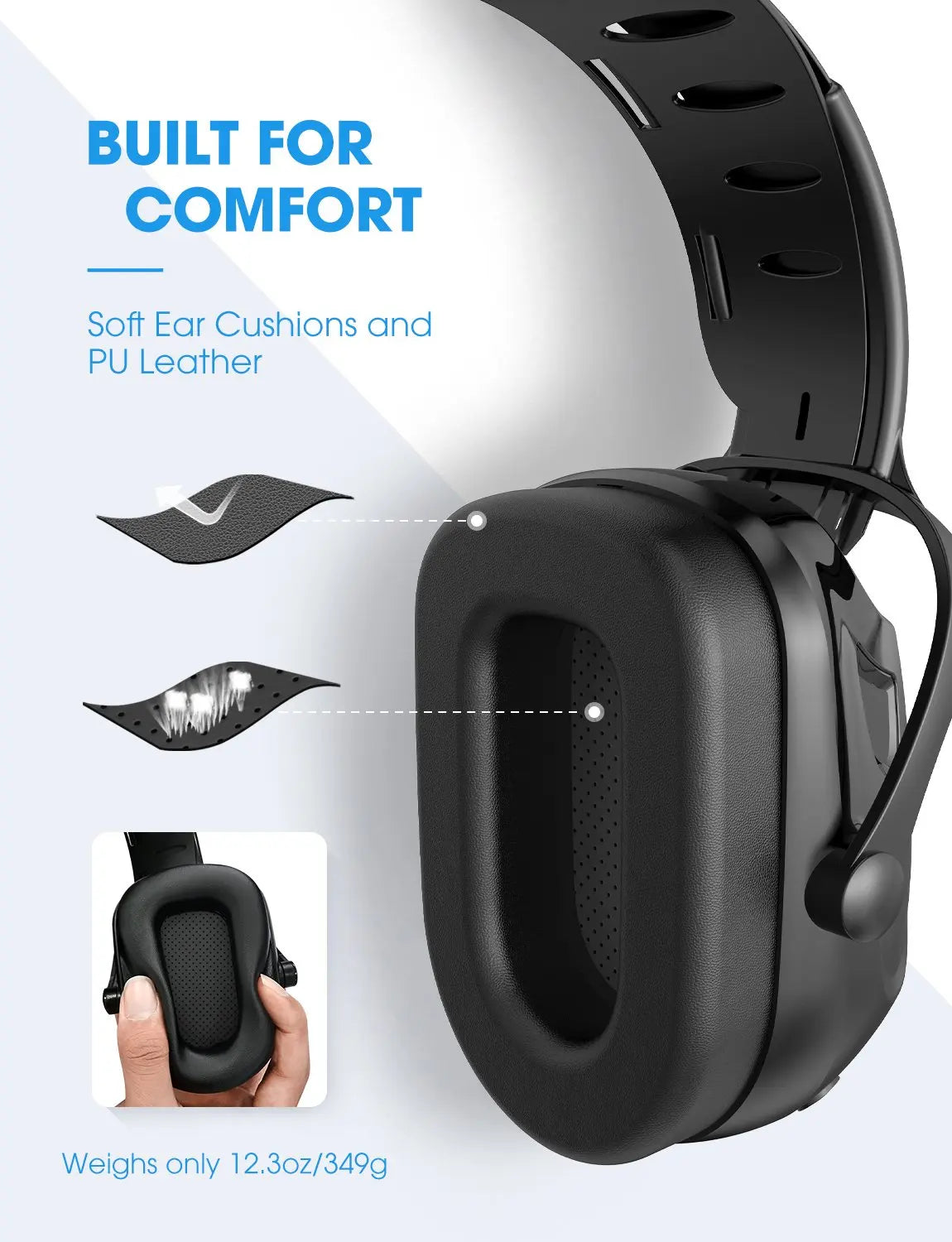 MPOW Bluetooth Noise Reduction Ear Muffs Hearing Protection