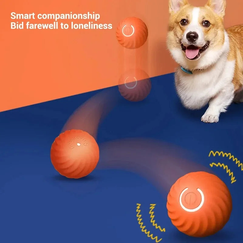Automatic Moving Dog Ball Toy USB Interactive Puppy Chew Ball