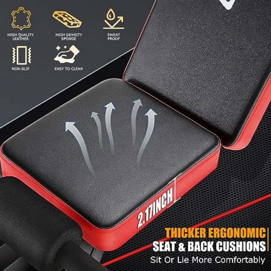 XMSJ 6 In 1 Adjustable Weight Bench With Leg Extensions