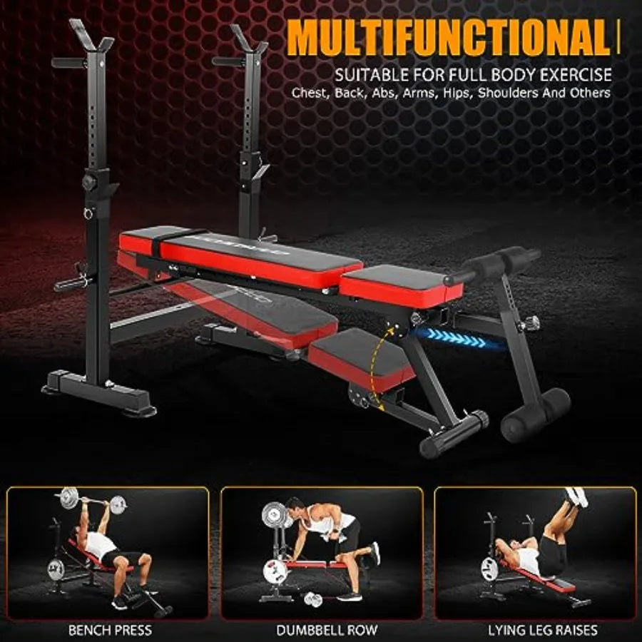 XMSJ 6 In 1 Adjustable Weight Bench With Leg Extensions