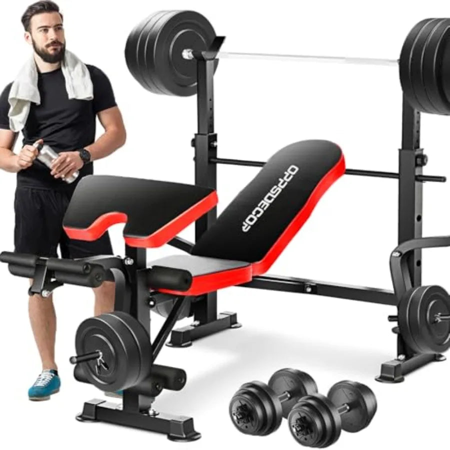 XMSJ 6 In 1 Adjustable Weight Bench With Leg Extensions