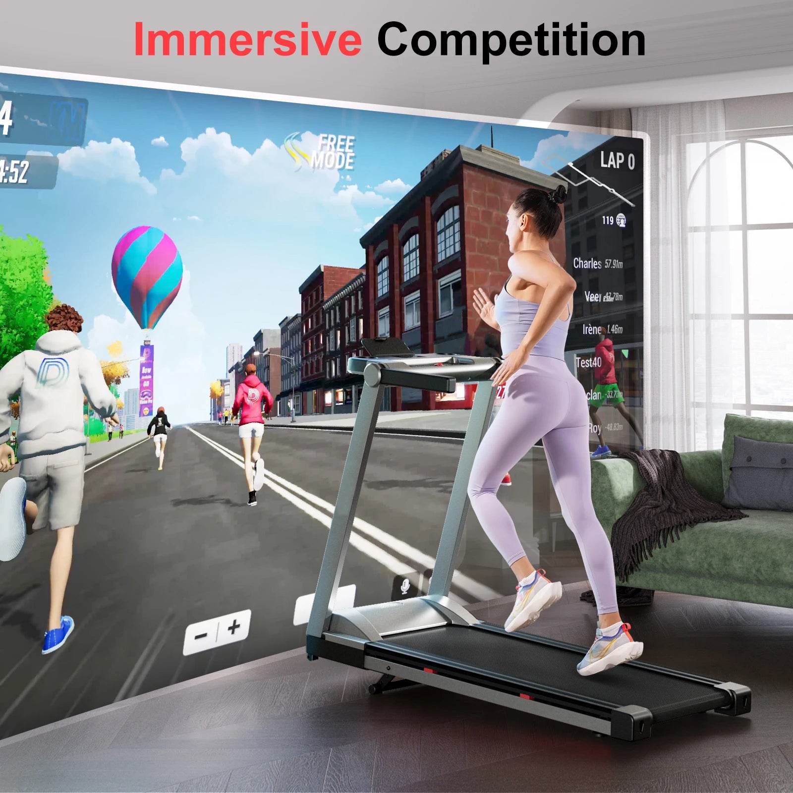 Superun 3.5HP Foldable Incline Treadmill With App Monitoring - Arthur's Wellness Emporium
