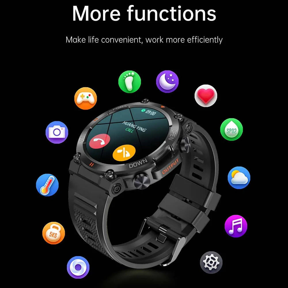 Senbono Rugged Military Smart Watch for Men With Heart Rate - Arthur's Wellness Emporium