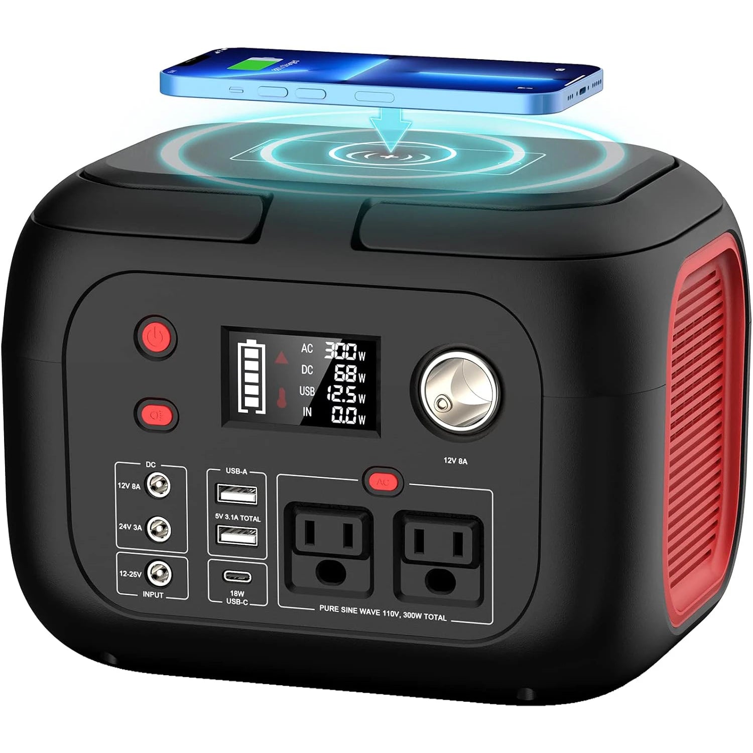 SinKeu 600W Portable Power Station Solar Generator 296Wh For Camping - Arthur's Wellness Emporium