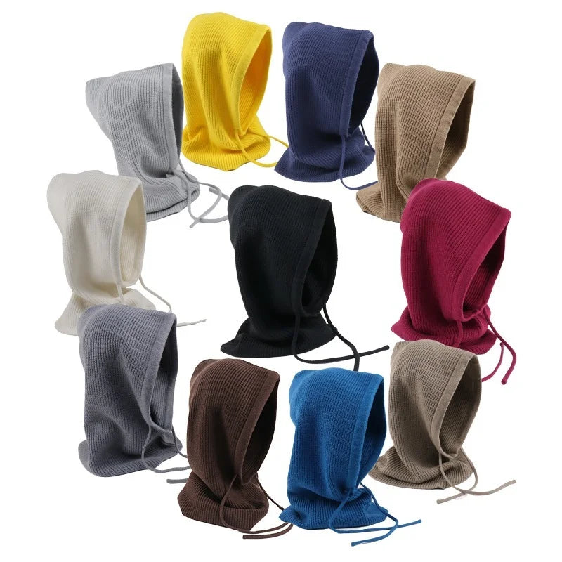 Cashmere Knit Hooded Balaclava For Women Winter Warmth