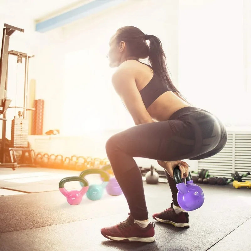 Yes4All Vinyl Coated Kettlebell Set for Full Body Workout