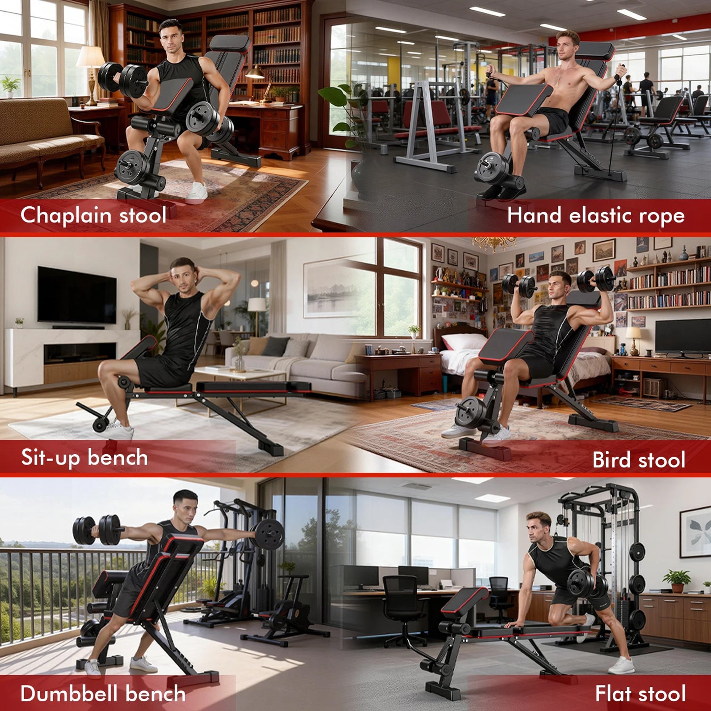 7 Level Foldable Weight Bench with Extended Headrest for Full Body Workout - Arthur's Wellness Emporium