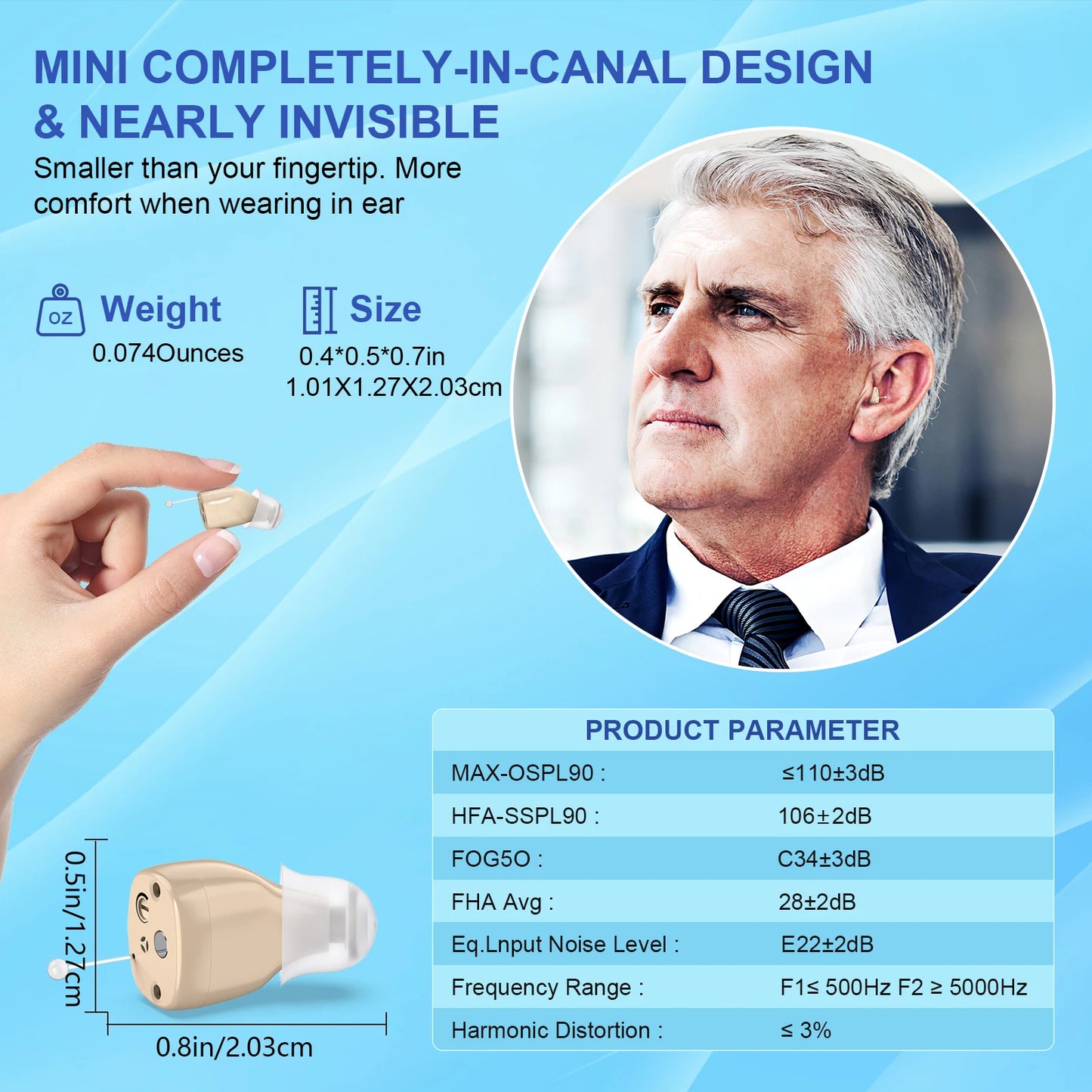 K&FCOPTEE Mini In Ear Hearing Amplifier Rechargeable Hearing Aid - Arthur's Wellness Emporium